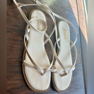 Cream & Gold Strappy Sandals